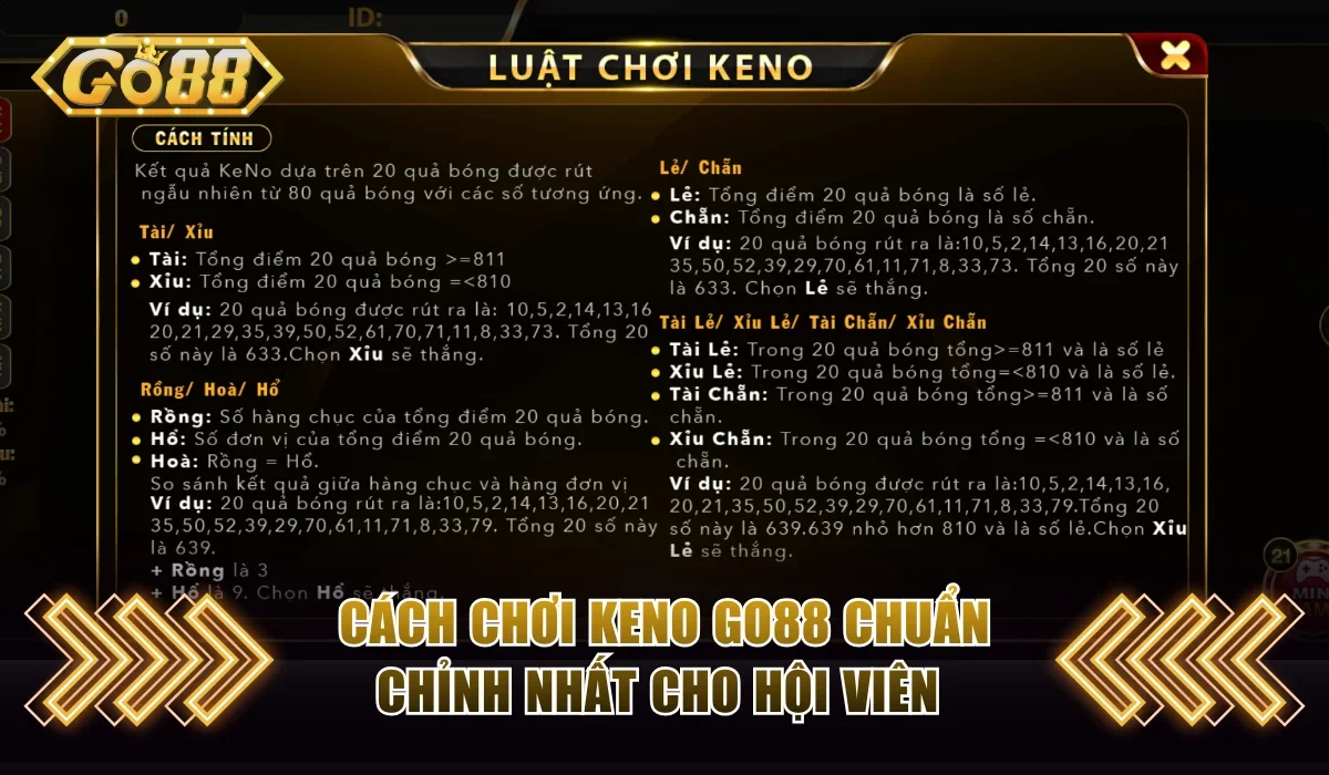 Bộ luật chơi xổ số Keno chi tiết cho người mới 