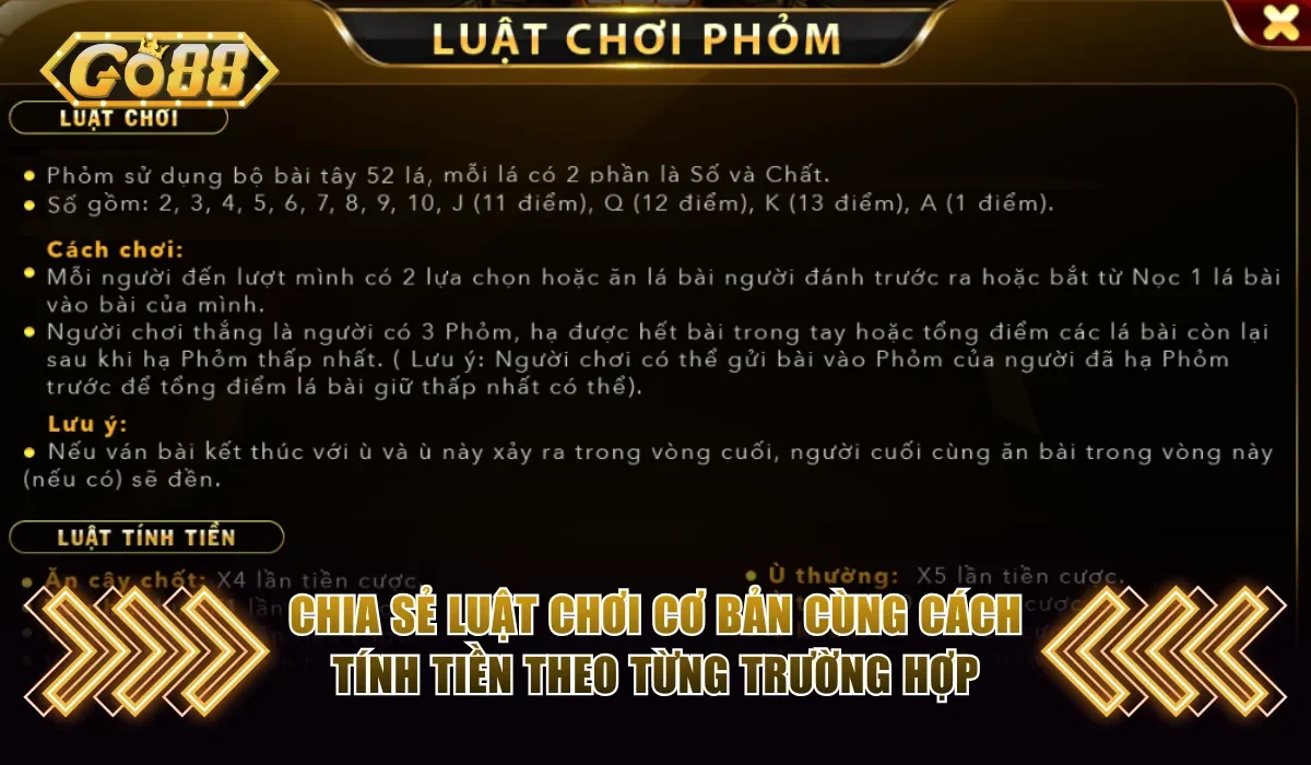 Chia sẻ luật chơi cơ bản cùng cách tính tiền theo từng trường hợp
