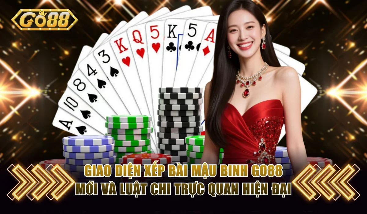 Giao diện xếp bài Mậu Binh Go88 mới và luật chi trực quan hiện đại