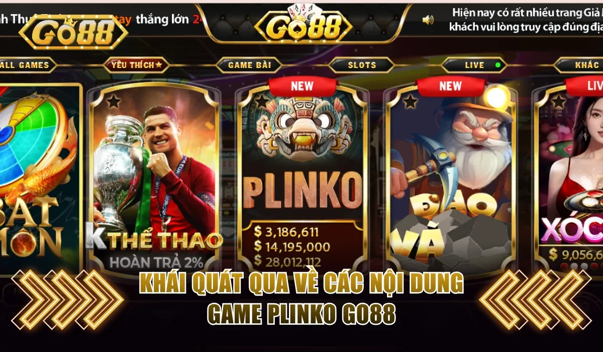 Khái quát qua về các nội dung game Plinko Go88