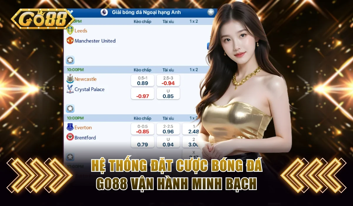 Cách Chơi Cá Độ Bóng Đá GO88 Dễ Làm Quen Chỉ Sau Vài Bước 2 Hệ thống đặt cược bóng đá GO88 vận hành minh bạch