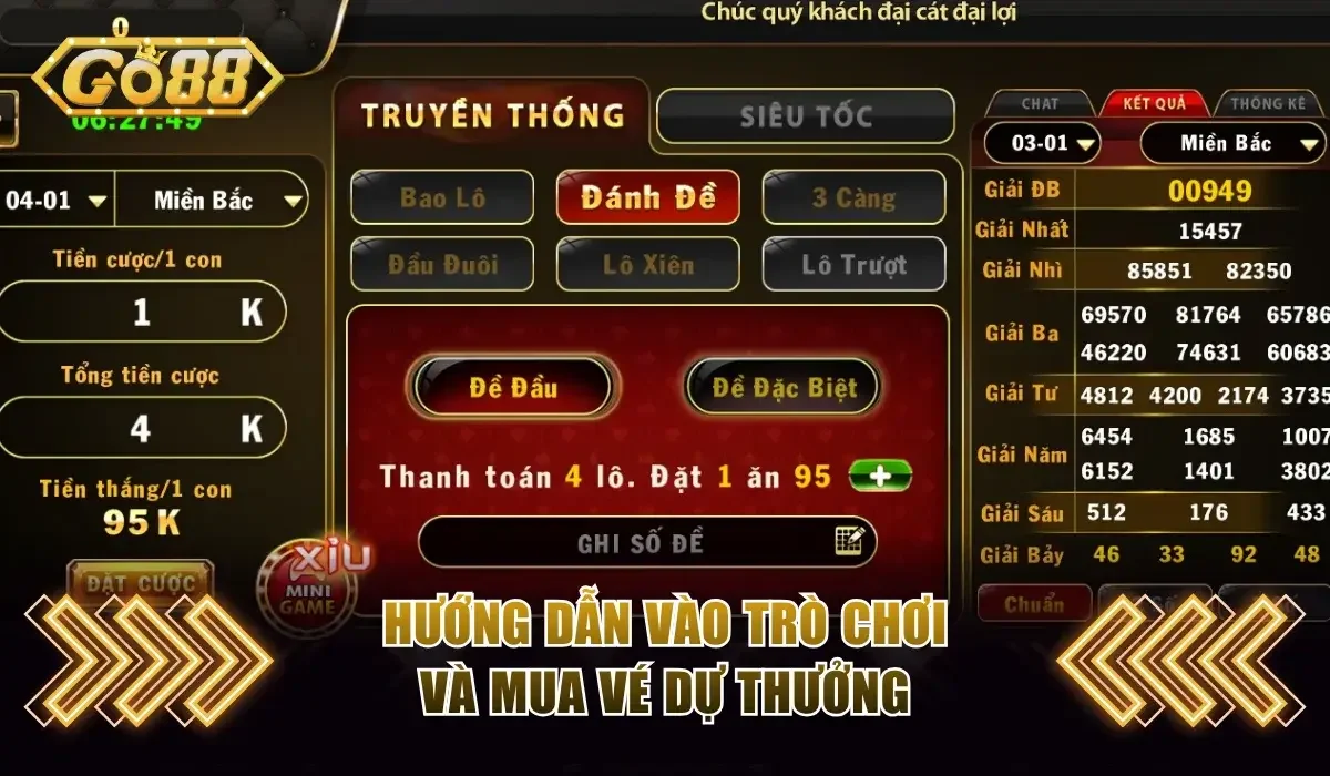 Hướng dẫn đặt cược lô đề Go88 vô cùng đơn giản